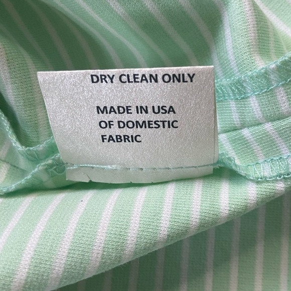 Sara Campbell Mint Green White Stripe Classic Scalloped Sleeveless Mini Dress XS - Picture 9 of 10
